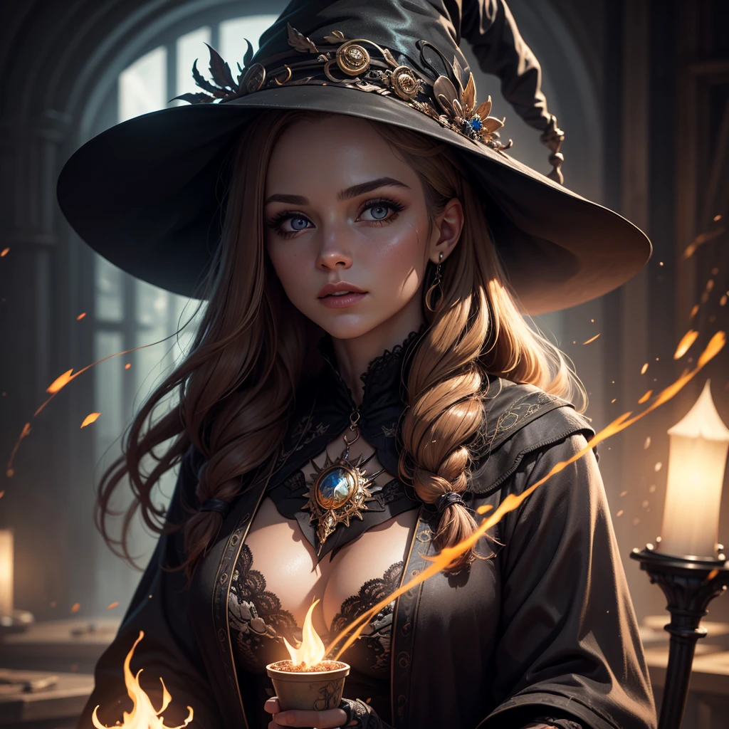 intricate detailed fantasy witch, detailed witch, 1 witch, black background, rust, magic, glowing, darkening, official art, masterpiece, best quality,4k,8k,highres,ultra-detailed,realistic,photorealistic,photo-realistic:1.37,HDR,UHD,studio lighting,ultra-fine painting,sharp focus,physically-based rendering,extreme detail description,professional,vivid colors,bokeh