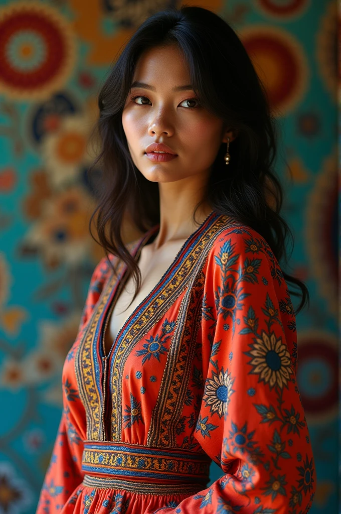 (best quality,4k,8k,highres,masterpiece:1.2),ultra-detailed,realistic:1.37,colorful, intricate clothing design, vibrant colors, rich colors, vibrant hues, detailed patterns, elaborate textile, vibrant fabrics, vibrant textures, intricate embroidery, exquisite details, strong contrast, striking silhouette, dynamic poses, energetic, fashionable, stylish, confident, trendy, high-fashion, glamorous lighting