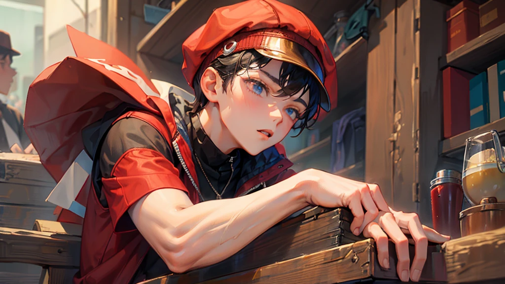 boy in red cap