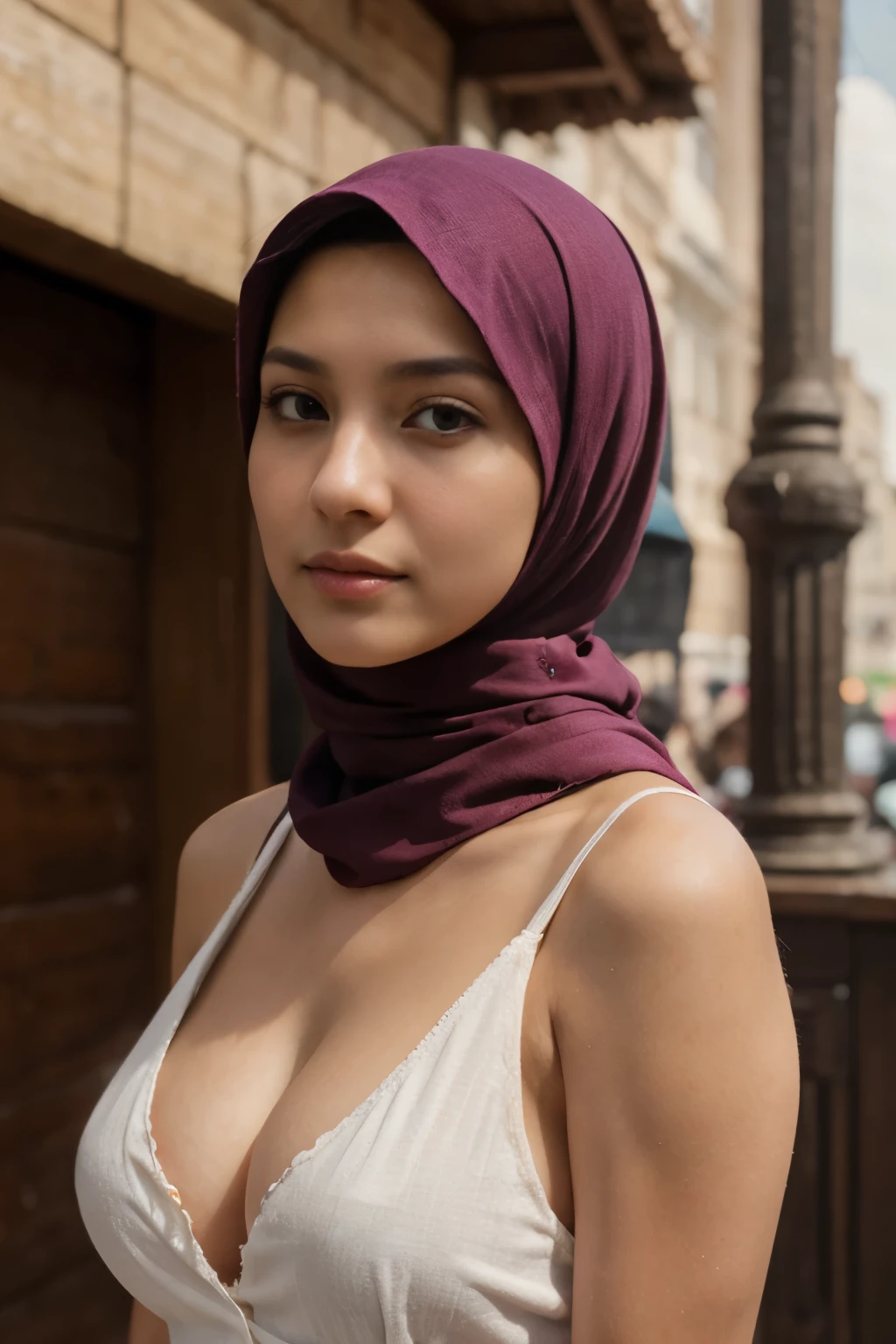 ((ANGRY FACE EXPRESSION :1.5)), ((ULTRA RESOLUTION)), ((UHD)), ((8K)), ((((HALF BODY PORTRAIT)))), ((BUSTY BREASTS)) A very angry facial reaction (NAKED GREEN HIJAB), (()) NAKED AT RIVER, (THIN SMALL TINY TITS), (THIN SMALL TINY TITS), (THIN SMALL TINY TITS), (THIN SMALL TINY TITS), VERY Thin Body, (DARK SKIN :1.2), ((Arm Muscles :1.4))