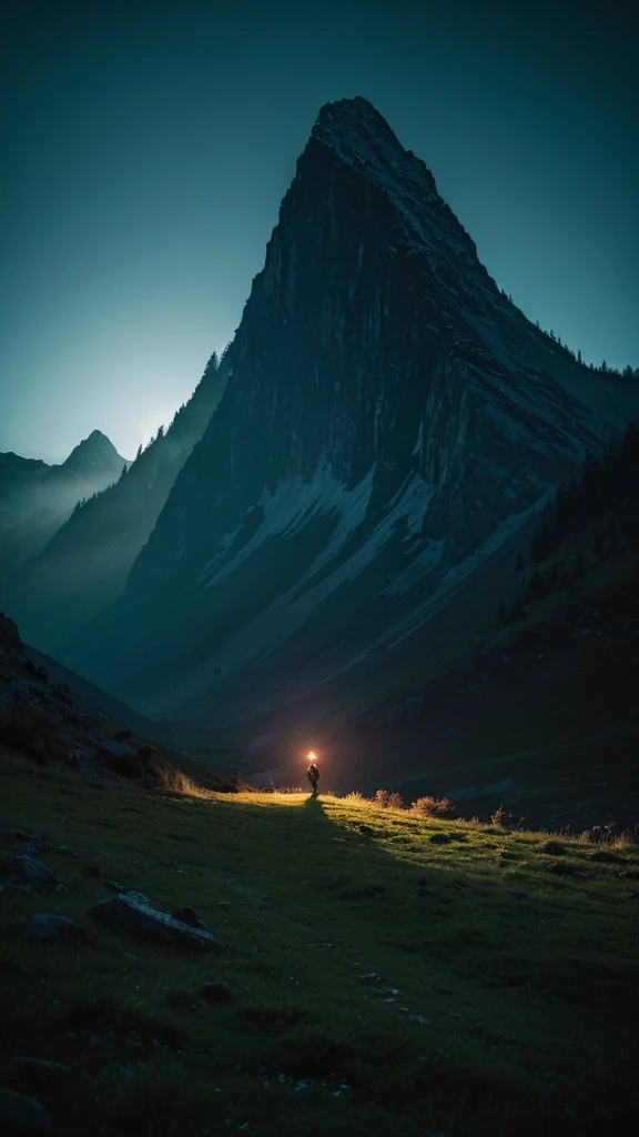 (masterpiece, best quality:1.4), cinematic light, colorful, high contrast, mountain, grass, tree, night, (horror (theme):1.2), (monster:1.2), .