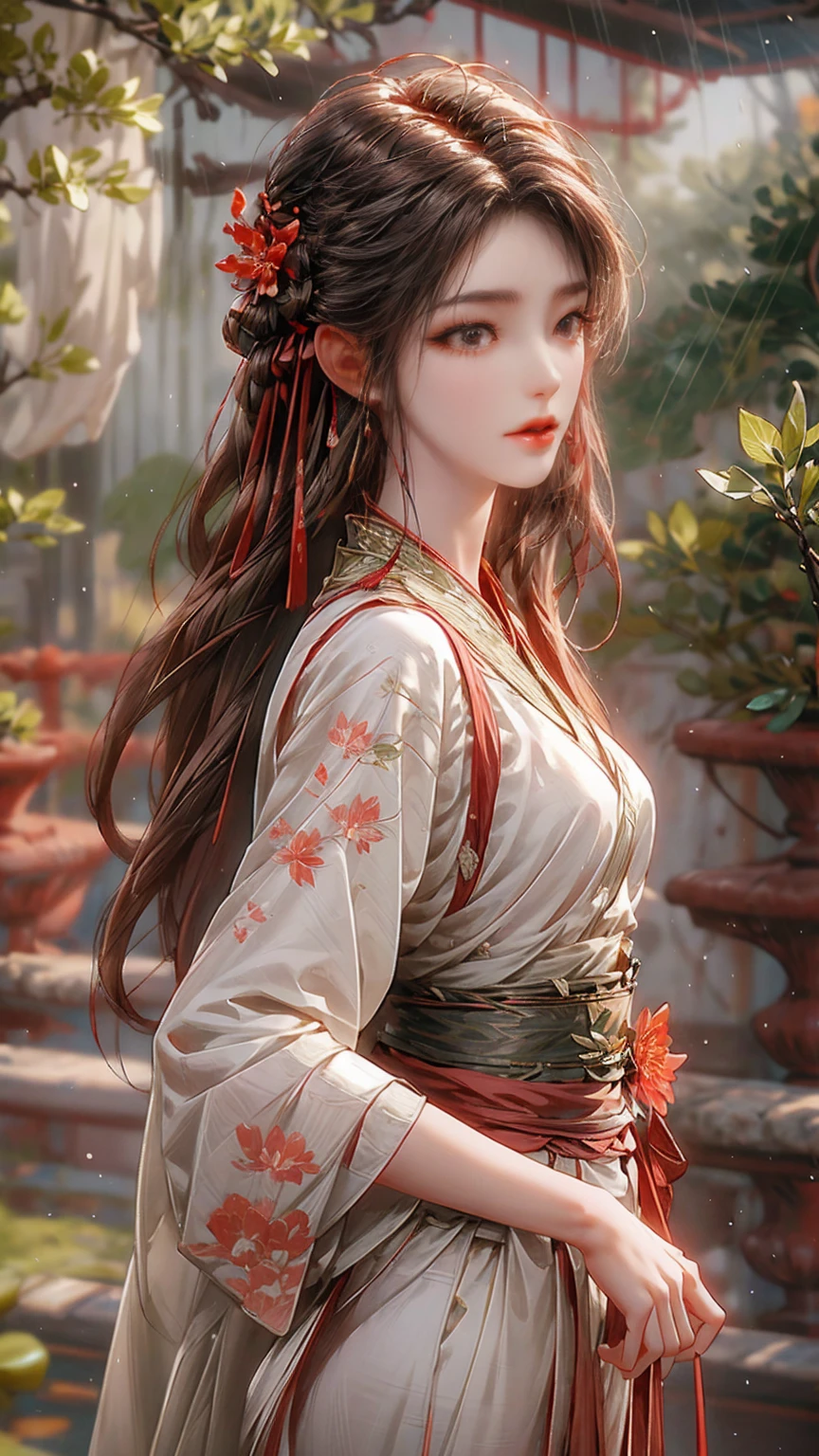 - Eyebrows are like willow leaves in early spring, Often containing rain and hatred; The face is like a peach blossom in March, Hide the moonlight. Elegant slender waist, And nervous swallows are lazy: The jade exterior is mesmerizing, And the flower explains the rank age, And the fragrance is elegant and elegant..