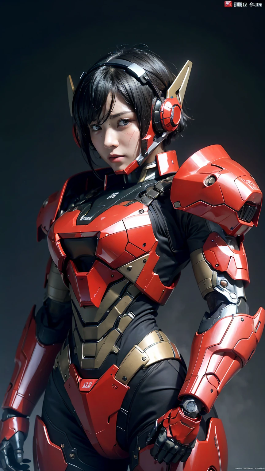 最high quality非常に詳細, Advanced Details, high quality, 最high quality, High resolution, 1080P, hard disk, beautiful,(War Machine),(headgear),See the big picture,beautifulサイボーグ女性,Shining red mecha cyborg girl,BATTLE MODE,Mecha Body Girl 8k bright red body armor Elementary school girl Sweaty face pretty girl short hair short hairボーイッシュ Steam coming out of my head My hair is wet with sweat Black Hair, Steam coming out of the mouth Rear View Full body portrait