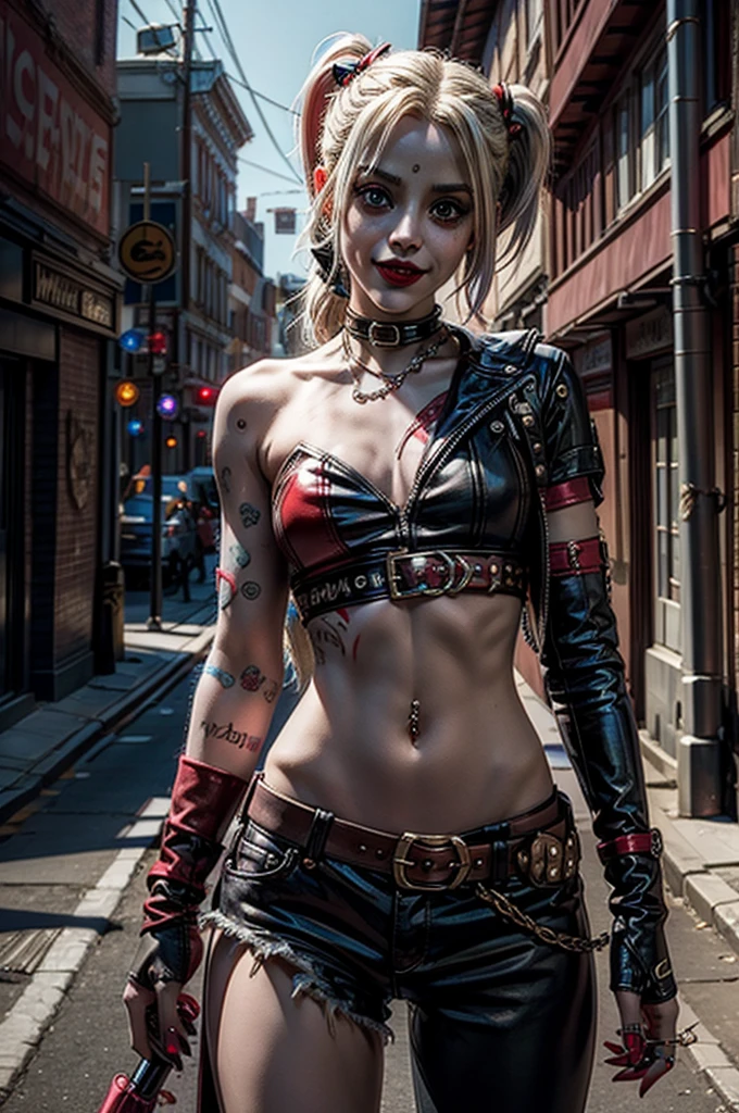 Harley Quinn, ((navel piercing))