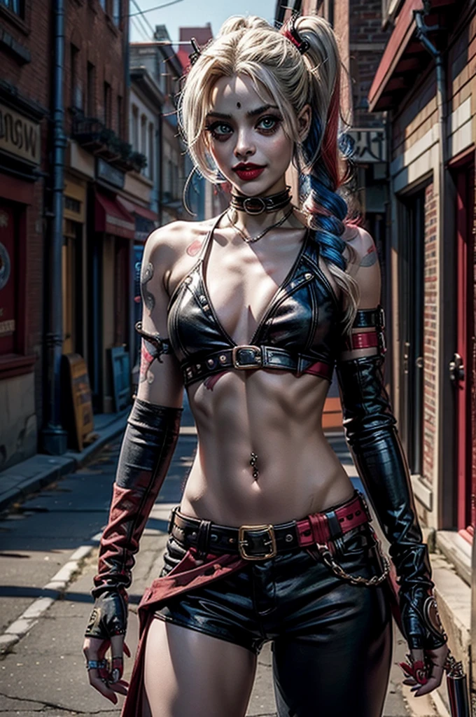 Harley Quinn, ((navel piercing))