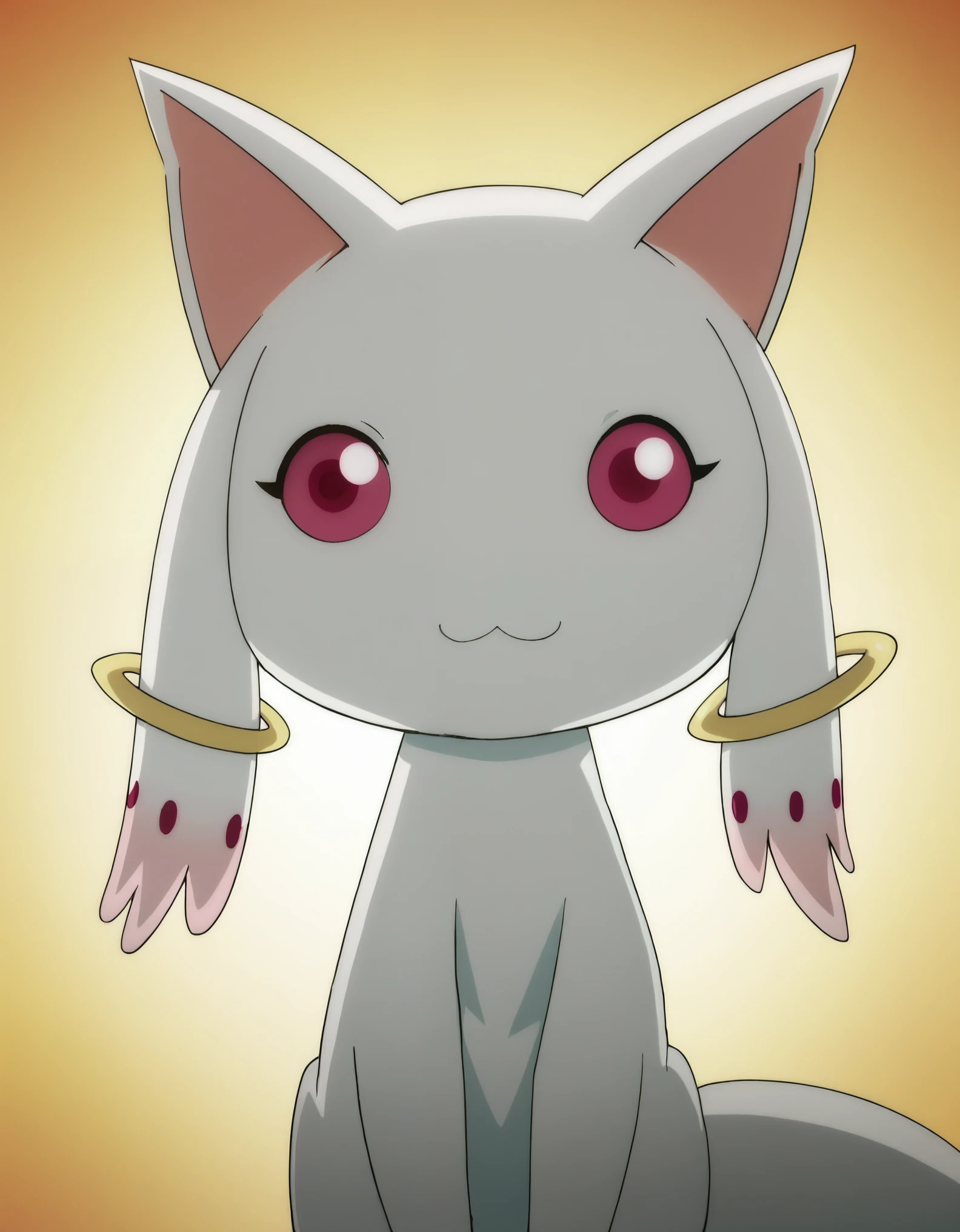 rating_safe,  anime screencap, consistent background,   Kyubey, light smile, upper body  