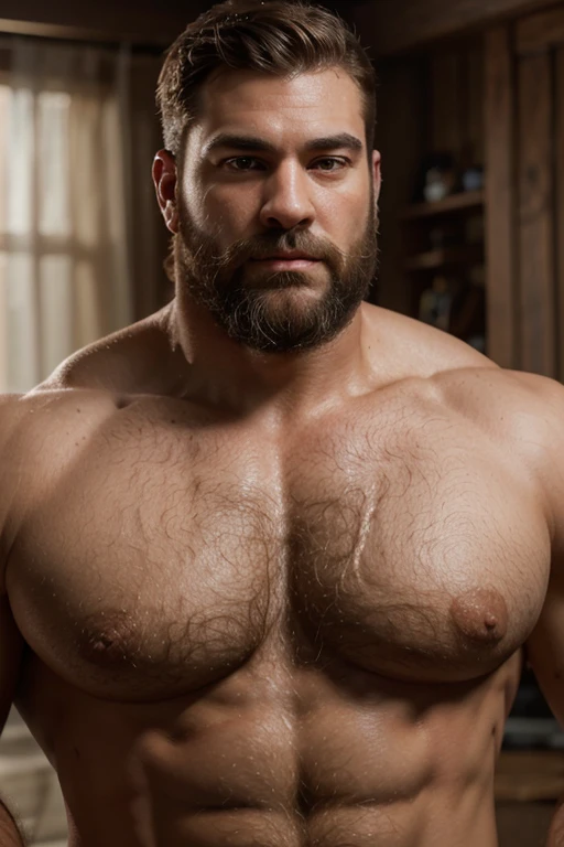 8KUHD Very extremely realistic Very detailed High quality Create a professional studio style photograph young 25 years old , short hair ,  muscular. , strong, very hairy, bear very bear,  and very realistic detailed rugged strong man and  in shorts. Beards, very realistic short hair, very realistic Beards, very realistic thick neck, very realistic neck lines, cuello very realistic detailed, very realistic belly, very realistic strong , very realistic strong strong  and arms, very realistic detailed hairy strong  and arms, very realistic pectorals, very realistic strong body, Very realistic , very realistic strong body, very realistic face, very realistic detailed face, very realistic eyes, very realistic detailed eyes, very realistic students, very realistic detailed pupils, very realistic nose, very realistic ears, very realistic facial features, very realistic strong arms, very realistic elbows, very realistic hands, very realistic dolls, very realistic fingers, very realistic nails, very realistic shoulders, very realistic mouth, very realistic lips, very realistic detailed skin, very realistic skin, very realistic men's clothing, very realistic detailed men's clothing. A very realistic virile man. Very realistic, intricately detailed, Use all realistic lighting techniques appropriate for studio photography." beach environment , palms , very realistic detailed, very realistic ambient lighting, No Deformities, Very ultra realistic and detailed photography., Clear HDR quality 