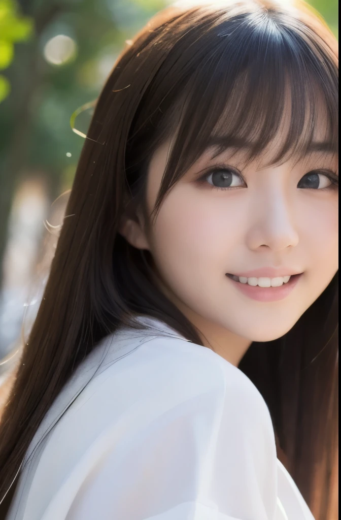 best quality, face focus, soft light, ultra high res, (photorealistic:1.4), RAW photo,(Shinozaki Ai), white skin, kawaii,
1 Japanese girl, solo, cute, (smile), (pupil, lights in the eyes),  detailed beautiful face, Medium-sized breasts,(high resolution detail of human skin texture),(long hair),(portrait), upper body, white traditional kimono,