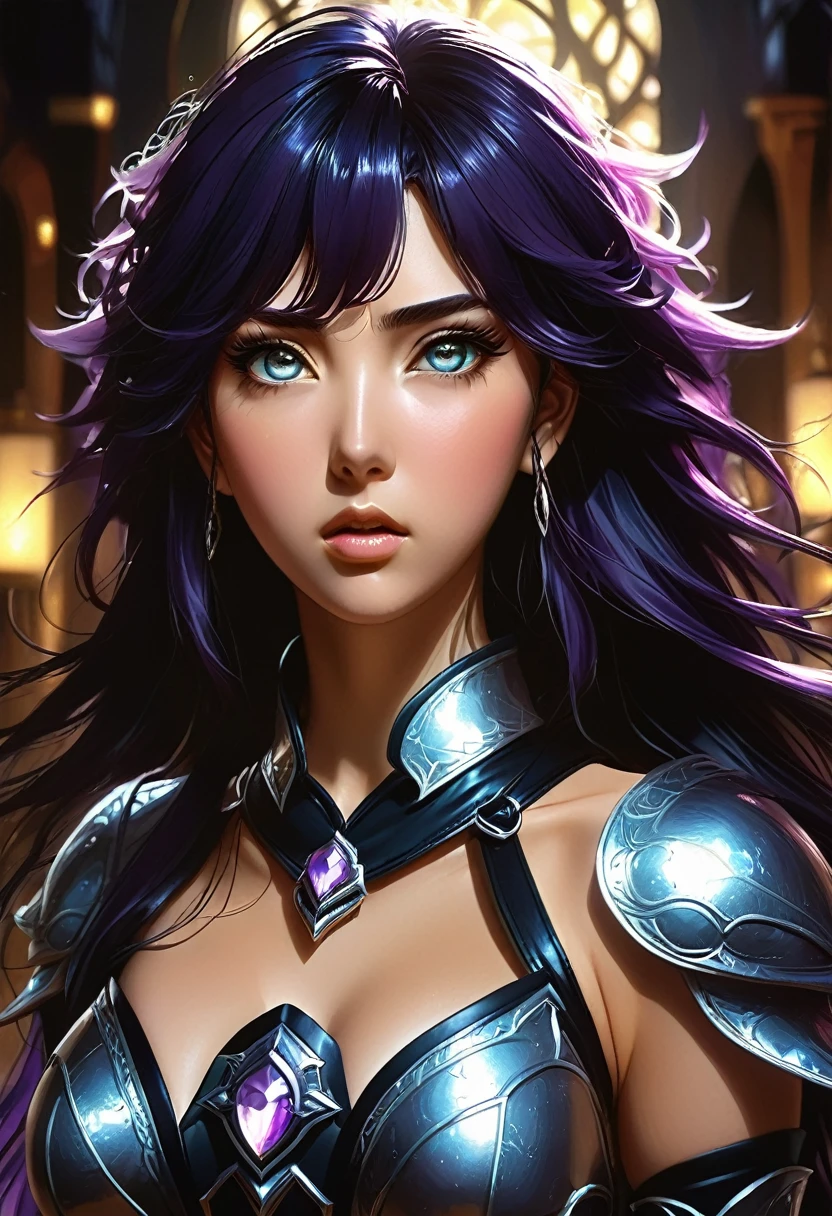 A woman (hyuuga hinata) with Roxo hair and Luminous eyes(Empty eyes) looks at the camera,
ruanyi0801,revealing clothes,jewelry,chainmail,sleeveless,tight skirt
Beautiful picture of the character, character portrait, character portrait, 🤤 hinata huyga character art, epic portrait illustration, Details character portrait, neo-artcore and high quality portrait, fantasy concept art portrait, detailed matte fantasy portrait, charlie bowater art style, Detailed beautiful portrait, fantasy art portrait
oil and watercolor painting, dark, chiaroscuro, MythAn1m3