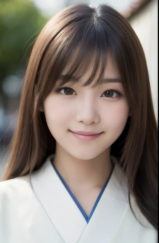 best quality, face focus, soft light, ultra high res, (photorealistic:1.4), RAW photo,(Shinozaki Ai), white skin, kawaii,
1 Japanese girl, solo, cute, (smile), (pupil, lights in the eyes), detailed beautiful face, Medium-sized breasts,(high resolution detail of human skin texture),(long hair),(portrait), upper body, white traditional kimono,