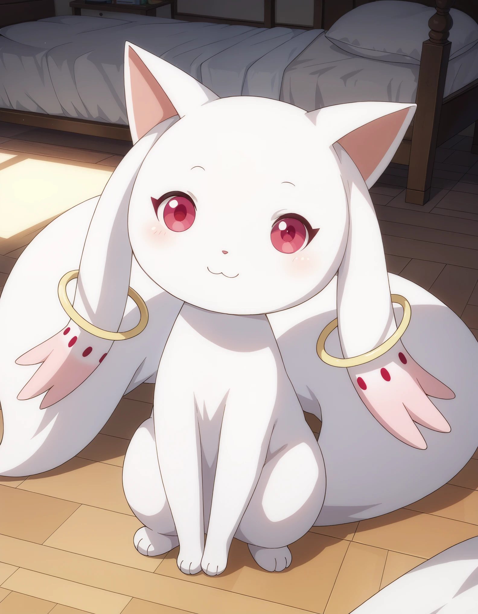 score_9, score_8_up, score_7_up,
 Kyubey, light smile, full body,
cozy room,
pikaole, cute, bokeh