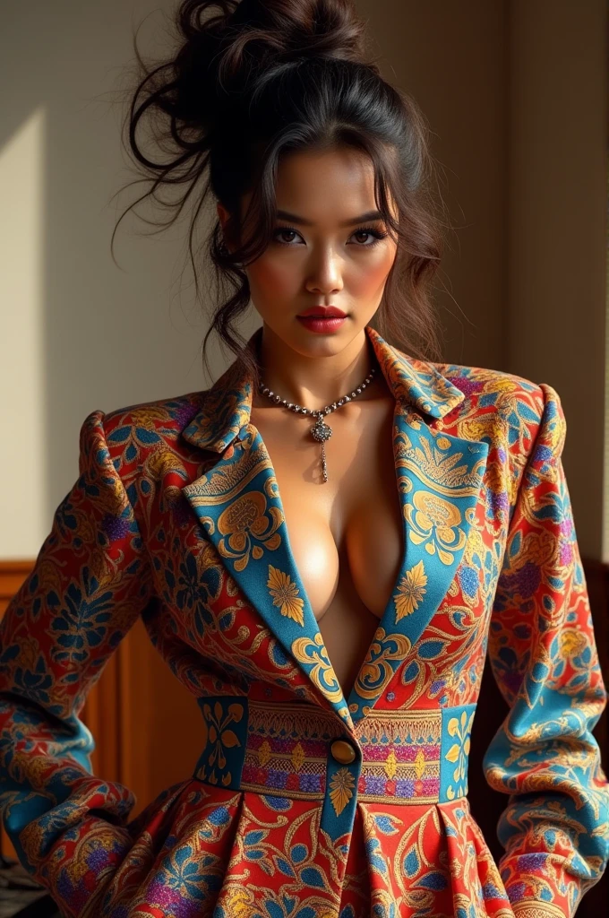 (best quality,4k,8k,highres,masterpiece:1.2),ultra-detailed,realistic:1.37,colorful, intricate clothing design, vibrant colors, rich colors, vibrant hues, detailed patterns, elaborate textile, vibrant fabrics, vibrant textures, intricate embroidery, exquisite details, strong contrast, striking silhouette, dynamic poses, energetic, fashionable, stylish, confident, trendy, high-fashion, glamorous lighting