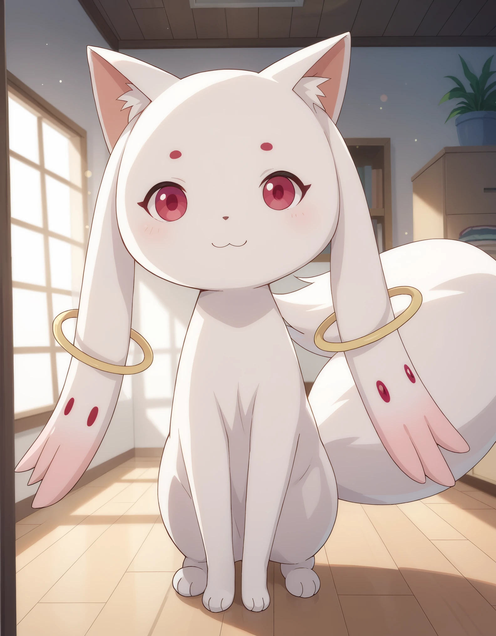 score_9, score_8_up, score_7_up,
 Kyubey, light smile, full body,
cozy room,
pikaole, cute, bokeh