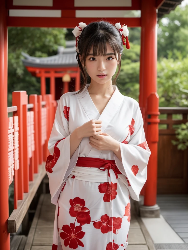 最高画質、最高品質、8k画質、全身、一人の日本人女性、信じられないほど詳細な顔、茶色と明るい髪、素晴らしいディテールを備えた美しい目、完璧な胸、美しい体、少し日焼けした肌、ポニーテール、23才、ラブホテルベッド、(薄くて小さいシルクパンティー)、((足を広げる1.4))、((ミディアムヘア))、横たわる、自然な笑顔、三つ編み、こっち見て、感じている表情、えっちな表情、(本物のshrine maiden,white yukata,red hakama:1.3)、cheongsam、寝転ぶ