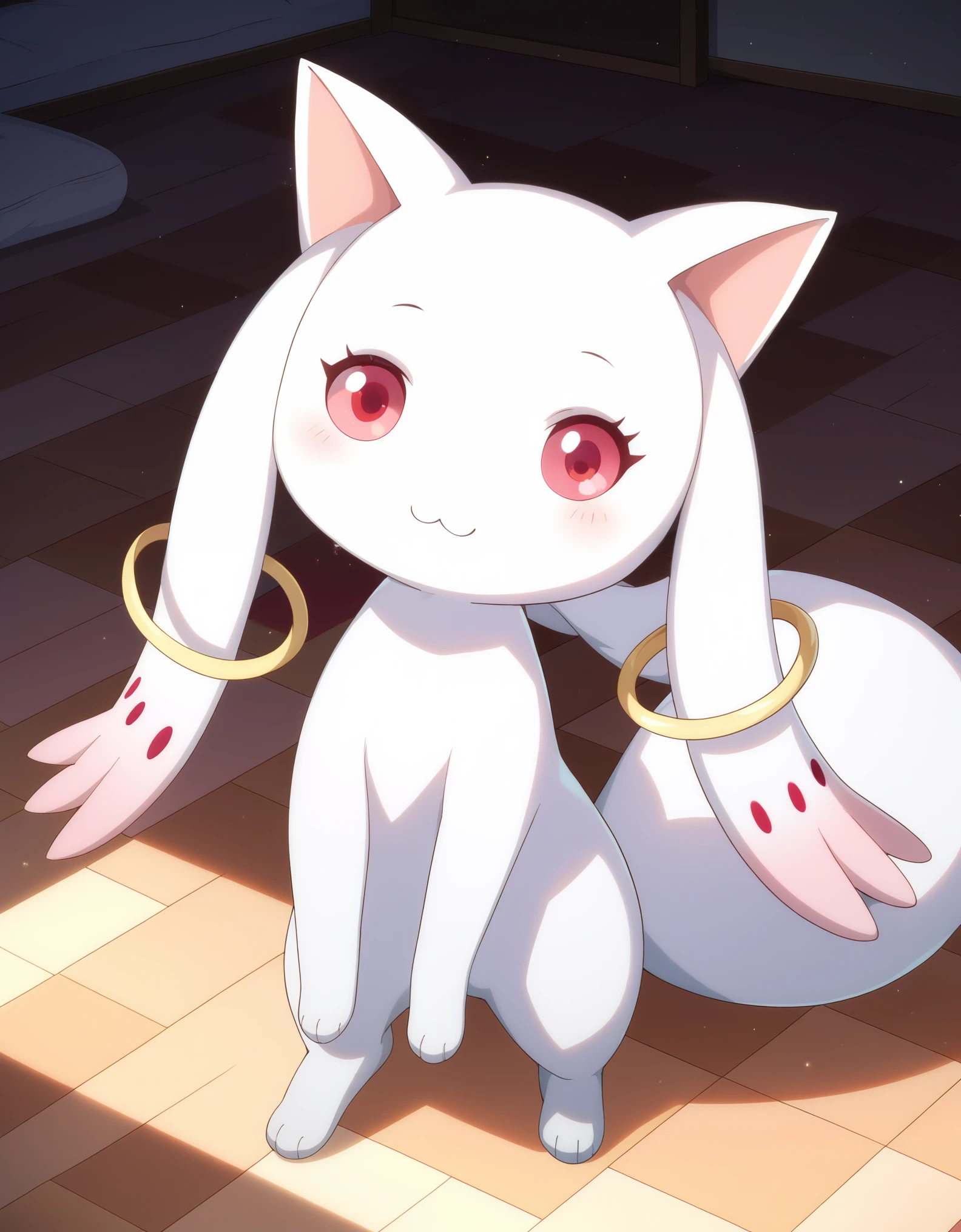 score_9, score_8_up, score_7_up,
 Kyubey, light smile, full body,
cozy room,
pikaole, cute, bokeh