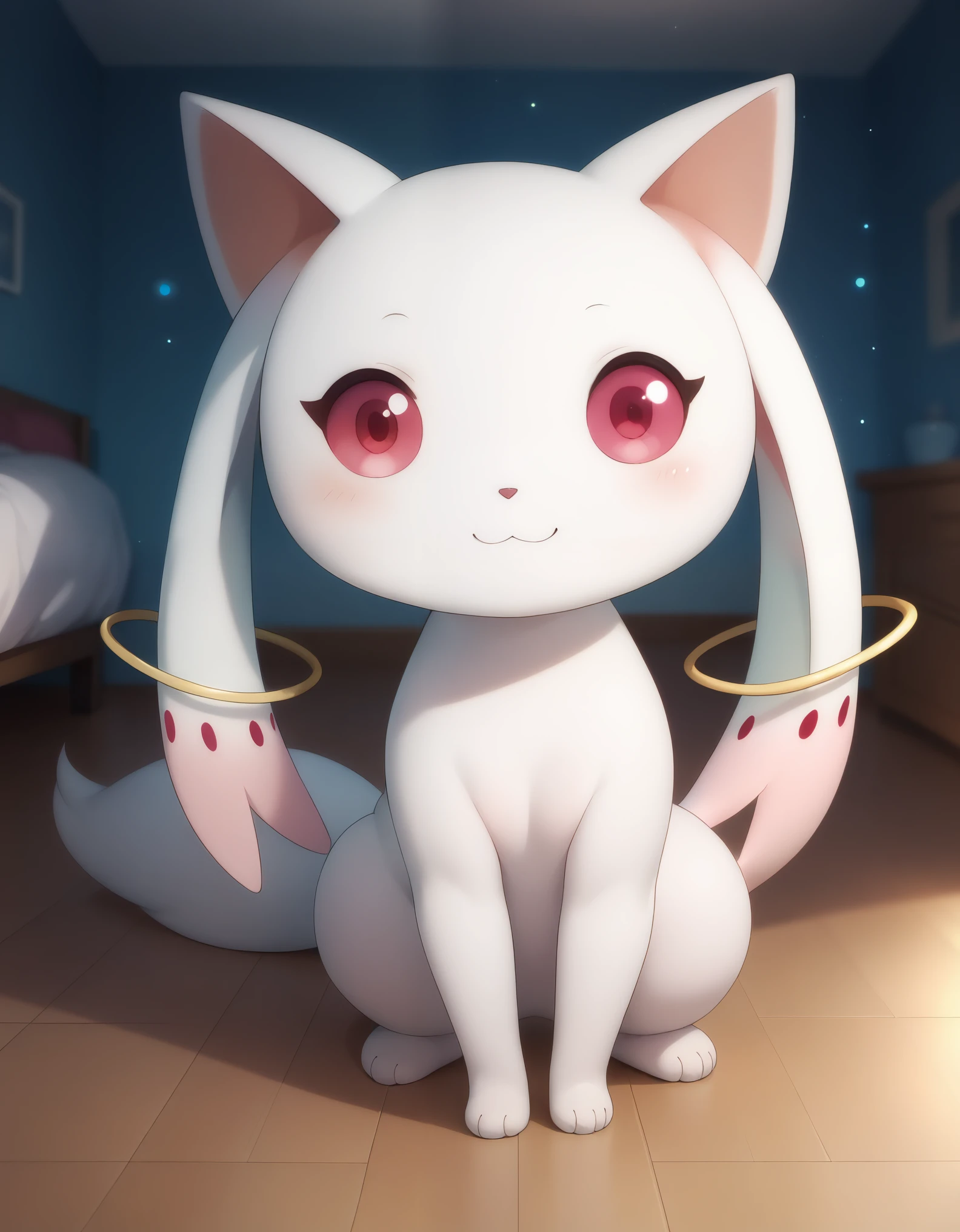 score_9, score_8_up, score_7_up,
 Kyubey, light smile, full body,
cozy room,
pikaole, cute, bokeh