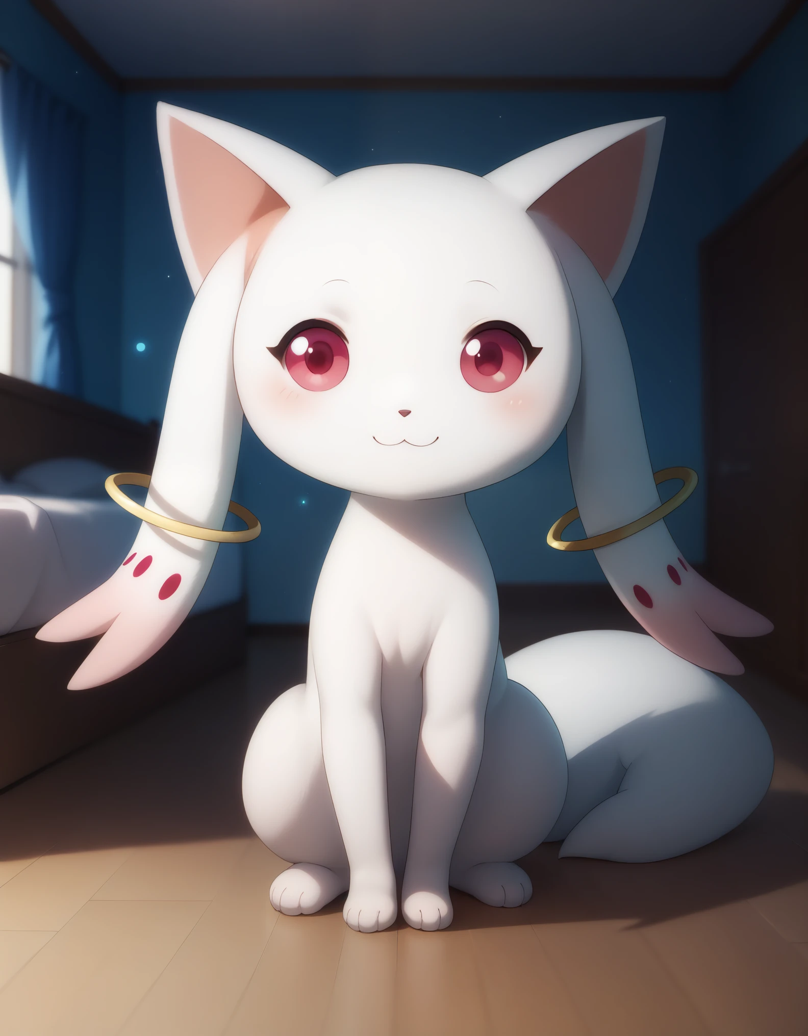 score_9, score_8_up, score_7_up,
 Kyubey, light smile, full body,
cozy room,
pikaole, cute, bokeh