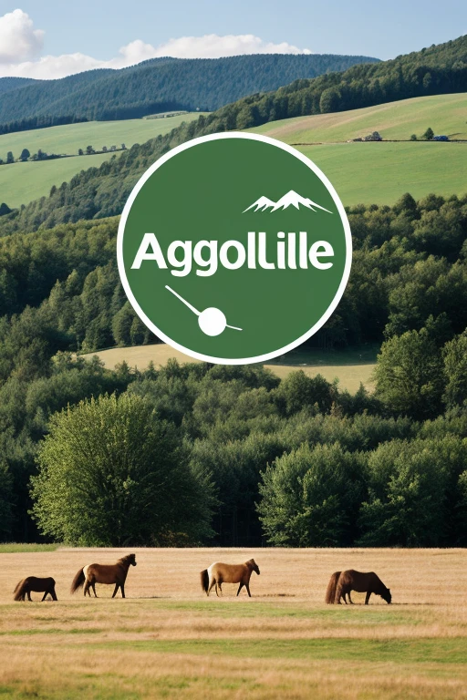 logo containing the name of "AGROLITE" with things that have to do with the countryside and a lot of creativity