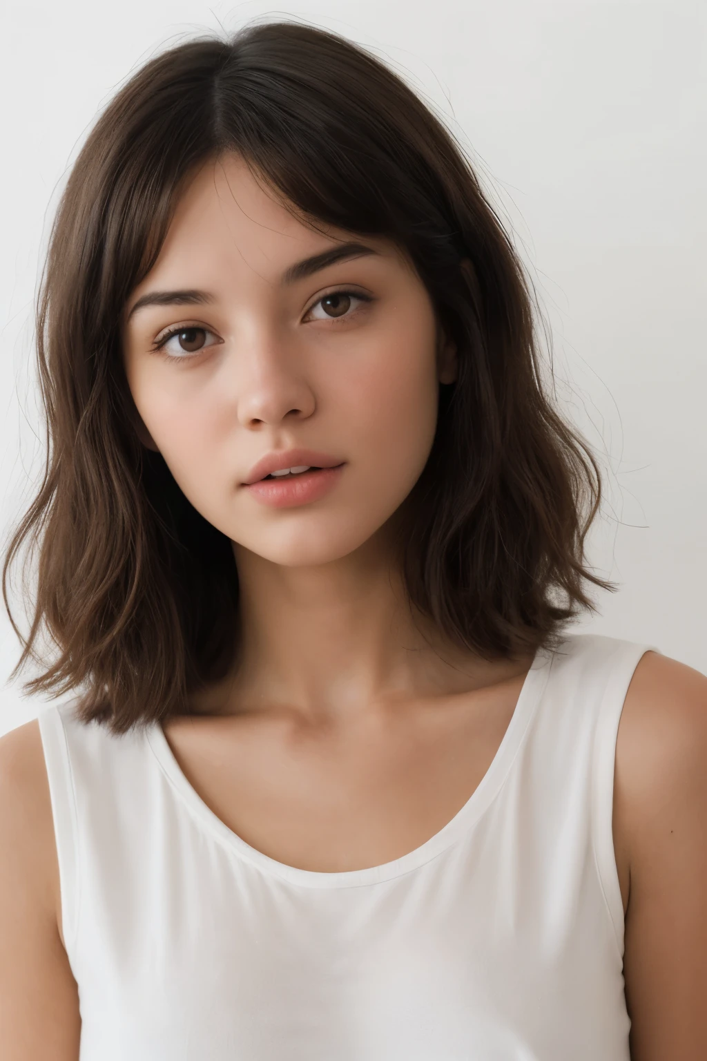 no make up girl , Brune ,