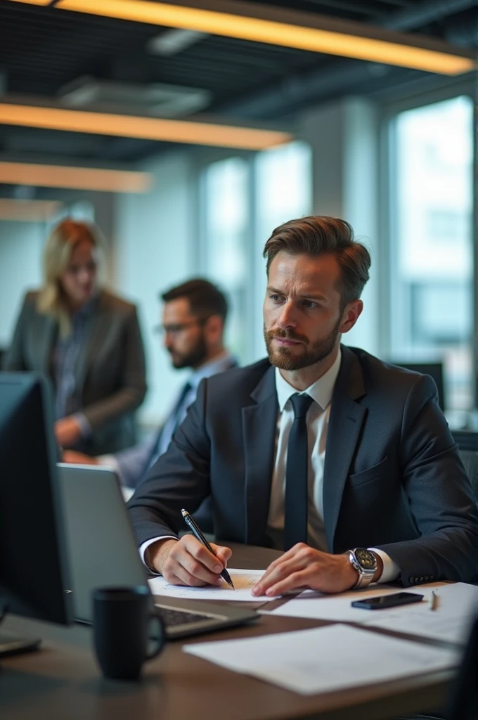Executives doing business in the office, realisitic