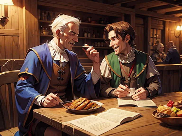 Abbot and jester in a tavern