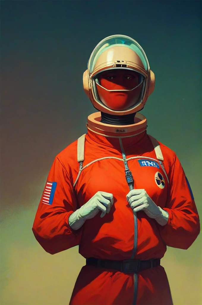 score_9, score_8_up, score_7_up, a modular synthesizer helmet and vintage fridge in a spaceships landing in the style of dungeon and dragons art, corrected hands, cartoon style, studio ghibli, red astronaut