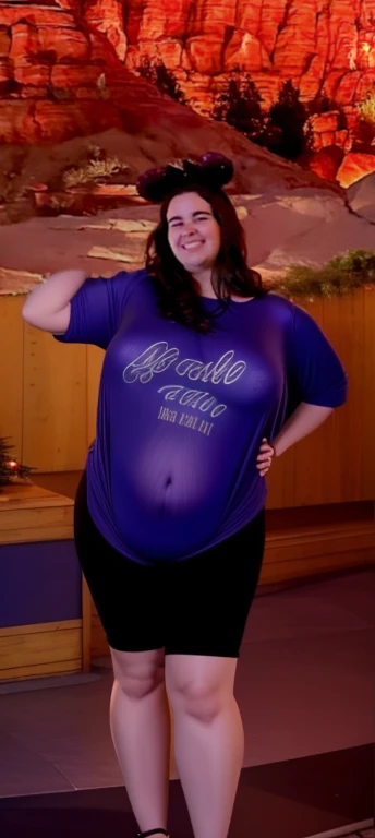 there is a woman standing on a road with a camera, at california adventure, vacation photo, photo taken in 2 0 2 0, in disney, taken in the early 2020s, taken in 2022, photograph taken in 2 0 2 0, disney artist, taken in the late 2010s, profile photo, flattering photo, Big, huge , no clothes, sexy, cute, no clothes, thick, bbw, chubby stomach, thick nipples, nipple piercings, large areola, hard nipples, piercing through shirt, busty, major cleavage, naked, ripping through top, spilling over sides, bra too tight, extra wide hips, fat bbw, showing off huge belly, fat stomach, fat bbw, big tummy, bare stomach, uncovered stomach, play with stomach, belly muffin top, belly hanging out of clothes, belly out, muffin top spilling over, no clothes, naked, big fat belly, belly fat spilling out, no clothes, NSFW, naked, thick ass, short, huge belly, fat as fuck and wide