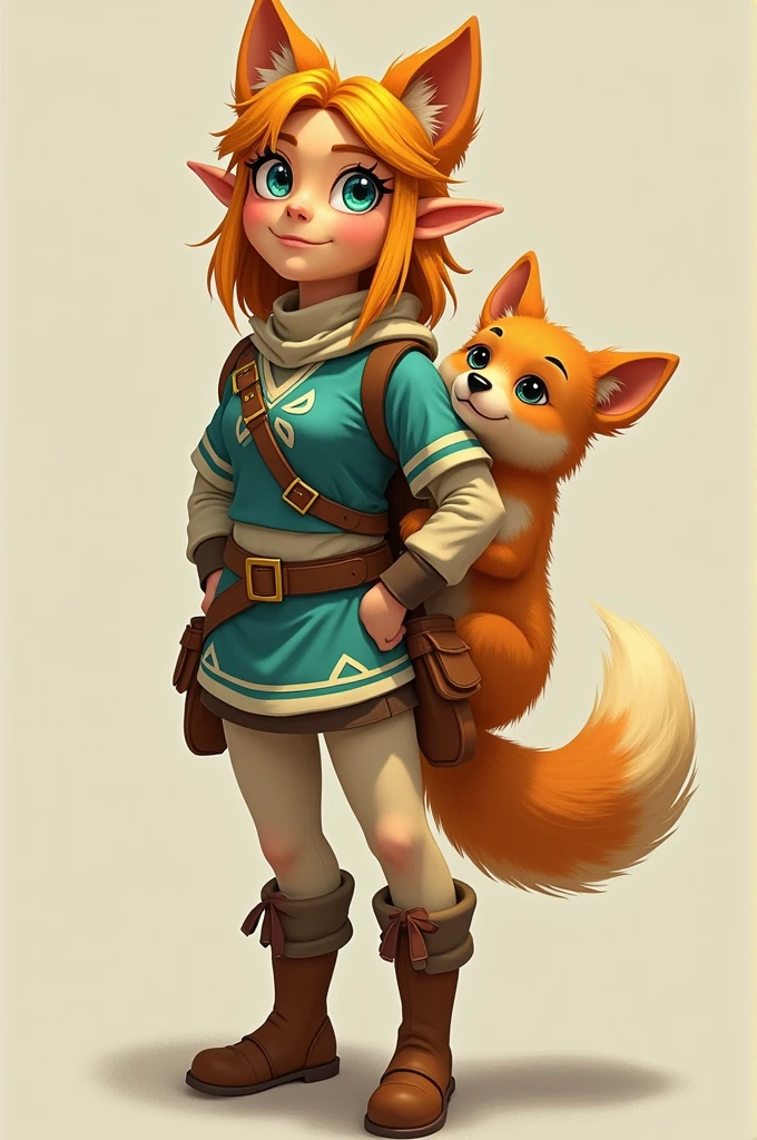 Woman character "echoes of wisdom zelda" with his game clothes in dogy style position (puppy) on his back with his butt raised looking at the camera. echoes of wisdom zelda animated character