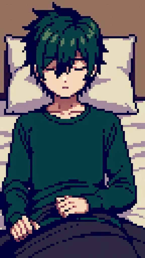 a lonely emo boy sleeping on bed