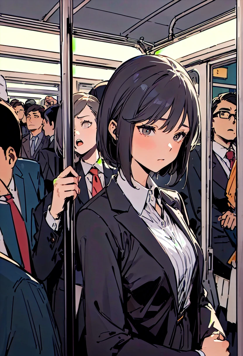 Office lady in a suit、Being forced to do work by your boss