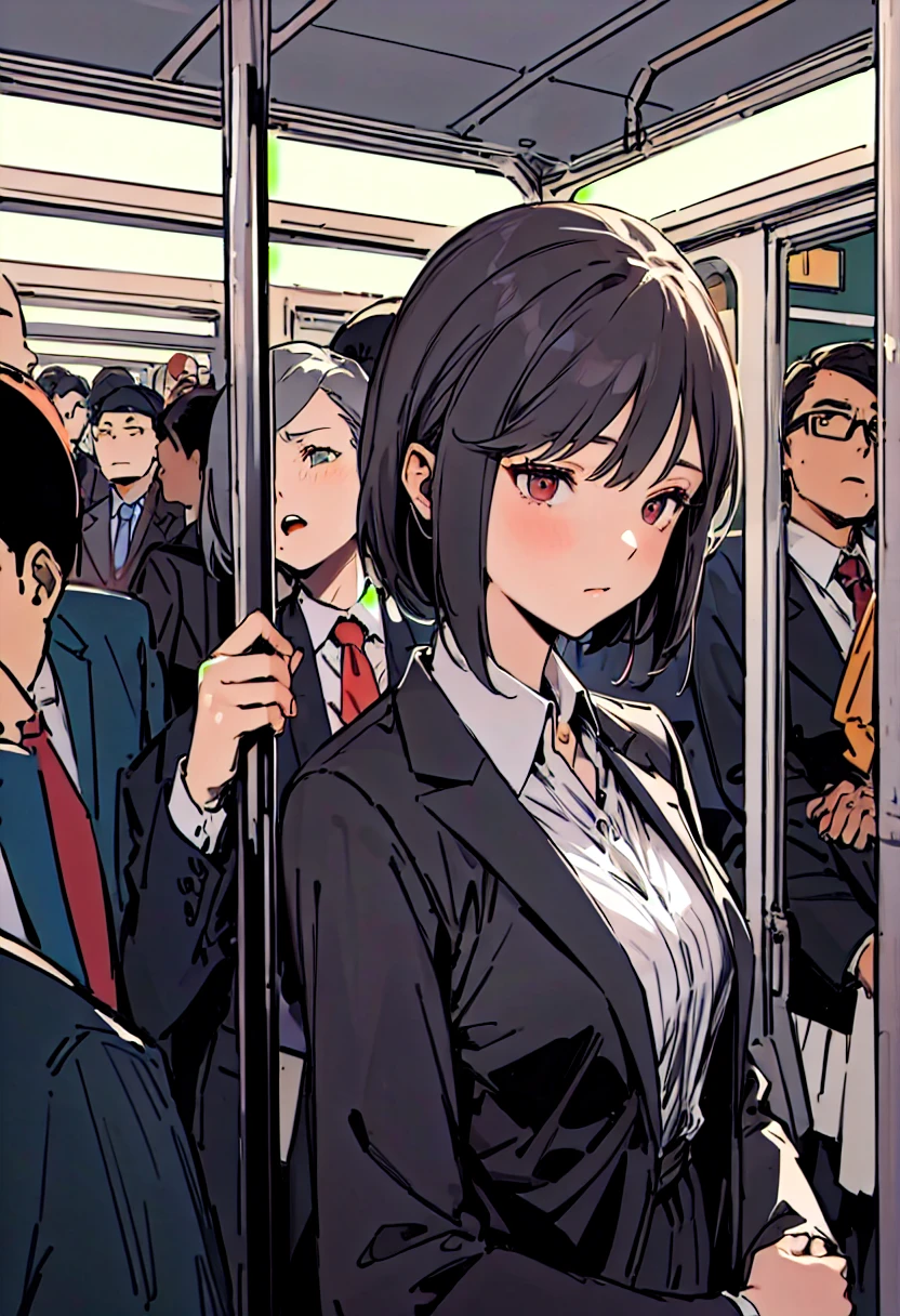 Office lady in a suit、Being forced to do work by your boss