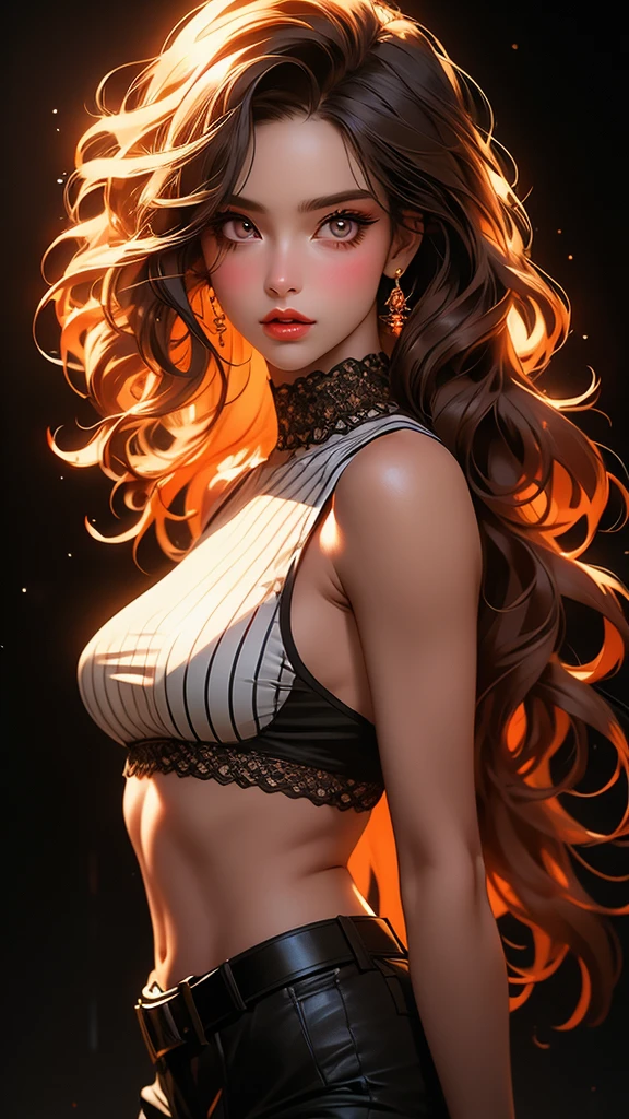 ((Belle from disney animated movie pricesses series))(big glowing eyes)(bright red lips))((pale skin)) ((long light brown hair pony tail with side bangs))((dark eyeshadows make up))(((very huge breasts))) ((perfect slim body))((wears yellow tiny string thong bikini)), (earrings, choker, head band)((posing sexy alone inside castle ballroom)) (high definition, dynamic illumination and shadows)((masterpiece))(8k)(perfect face)(best quality) (perfect hands and eyes)