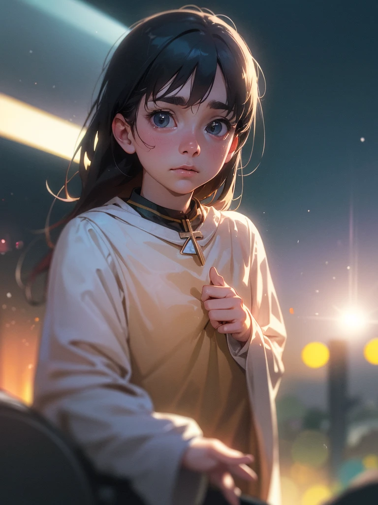 (Sumilux f1.4 50mm , low Latitude old color negative film , cross process , bokeh, flare, chromatic aberration , soft focus, (Shallow focus) , soft glow , Maximum aperture, high Key , Transparent depiction) , artistic photo , looking away , Harry Potter starring Rowan Atkinson , Hermione is played by Shimura Ken