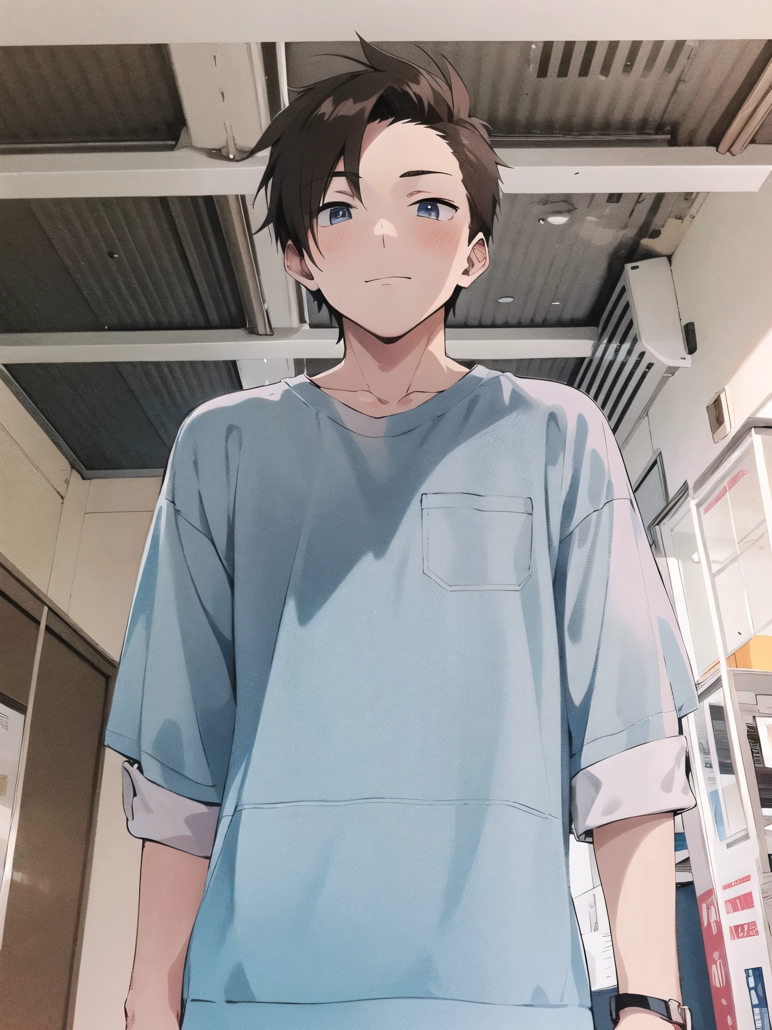 Anime boy cool cute skin white pose foward
