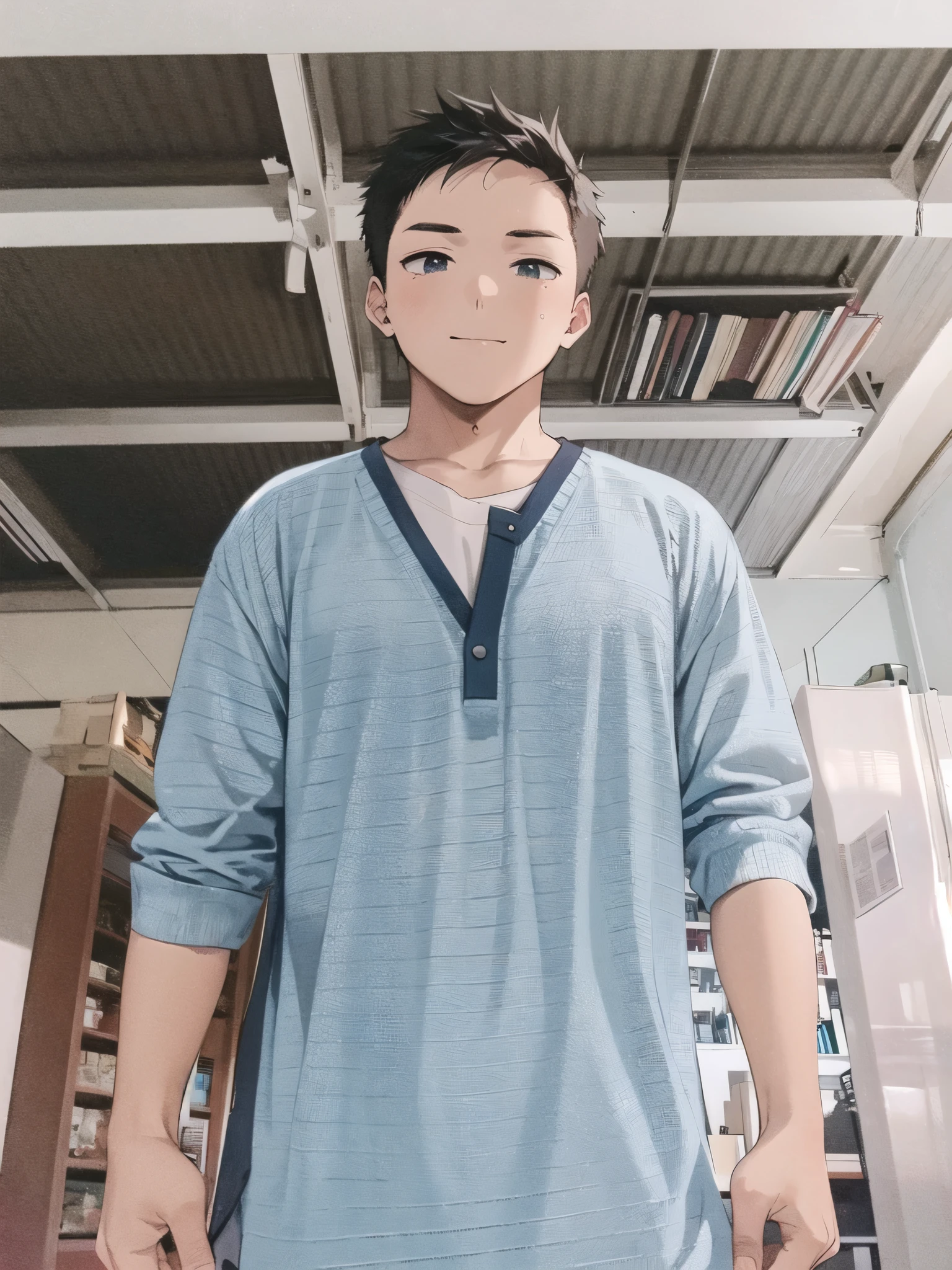 Anime boy cool cute skin white pose foward
