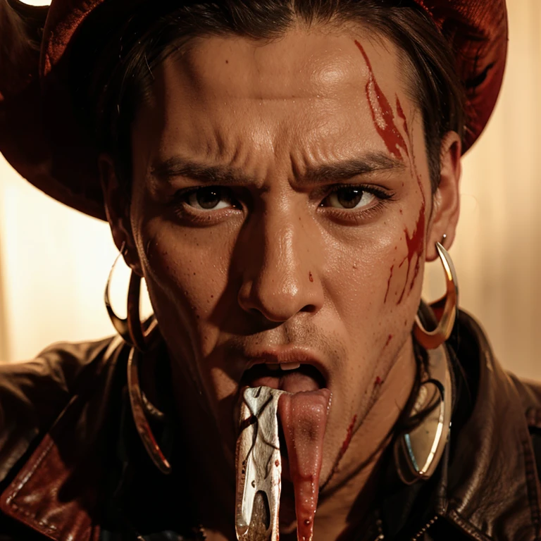 HD, bangs, earrings, cowboy, shot, bloody, chaos gay man, ghostface (scream)