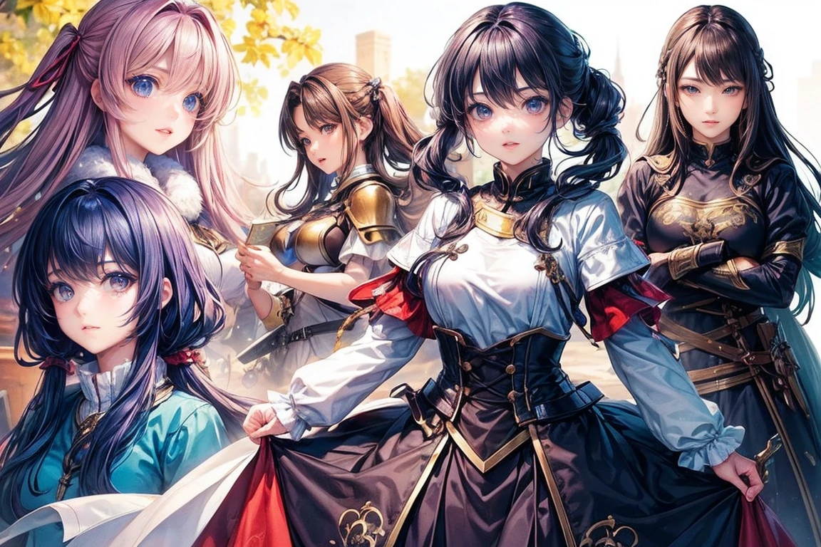 (((Highest quality)))(((Best Image)))(((anatomy)))外見は20代のwoman,Random hair color ,Random hairstyle,Wearing a knight's uniform,Extreme costumes(((Appearance)))The shape is humanoid,Random Face(Beautiful Face),,Huge breasts,Tight waist,Wearing randomly colored armor(((Features)))Eye color is random,Personality is random,Attractive figure(((arms)))He is carrying a weapon that resembles a purple glowing object..Possess modern weapons.(((woman)))The skeleton is human-like,Huge breasts,Tight waist,fogのようなガス状のもので纏っている(((background)))Barren Land,dead tree,fog,Chaotic world(((Standing posture)))ランダムなStanding postureをしている,mysterious,lovely,Highest quality((Full Body Shot))