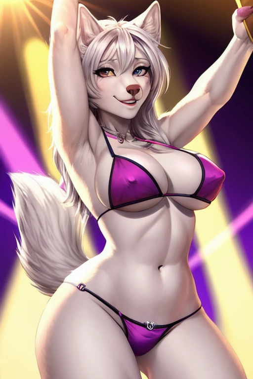 White wolf stripper bikini