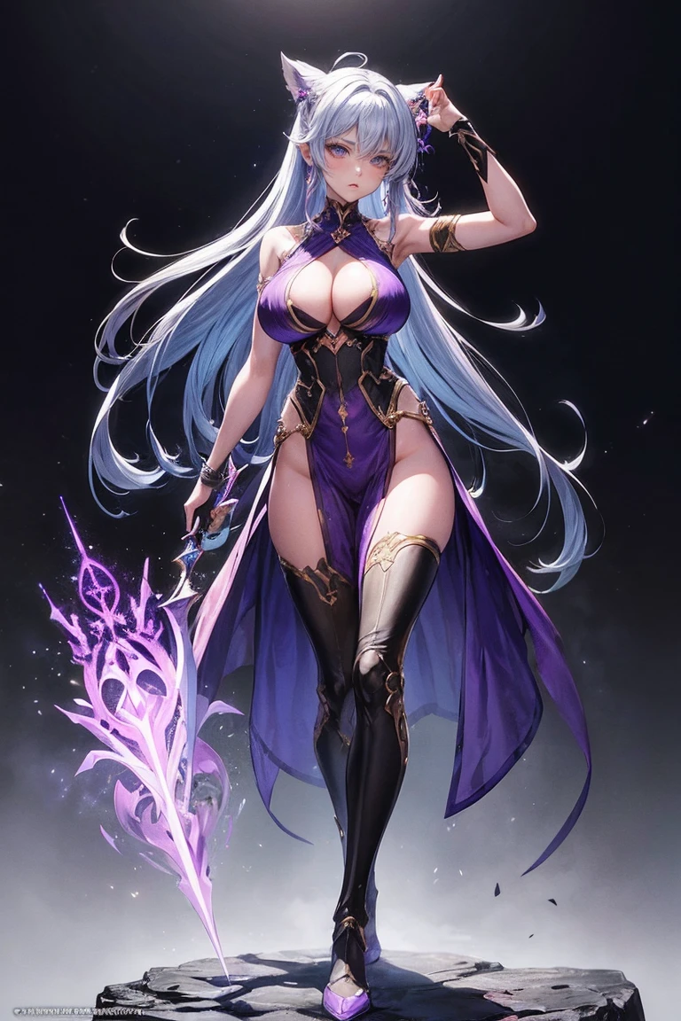 (((Highest quality)))(((Best Image)))(((anatomy)))外見は20代のwoman,Random hair color ,Random hairstyle,Archer outfit,Extreme costumes(((Appearance)))The shape is humanoid,Random Face(Beautiful Face),,Huge breasts,Tight waist,Wearing randomly colored armor(((Features)))Eye color is random,Personality is random,Attractive figure(((arms)))He is carrying a weapon that resembles a purple glowing object..Possess modern weapons.(((woman)))The skeleton is human-like,Huge breasts,Tight waist,fogのようなガス状のもので纏っている(((background)))Barren Land,dead tree,fog,Chaotic world(((Standing posture)))ランダムなStanding postureをしている,mysterious,lovely,Highest quality((Full Body Shot))