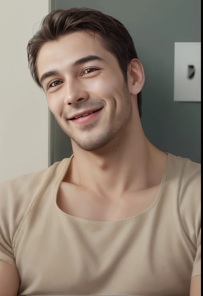 Create an image of a man who looks exactly like this smiling