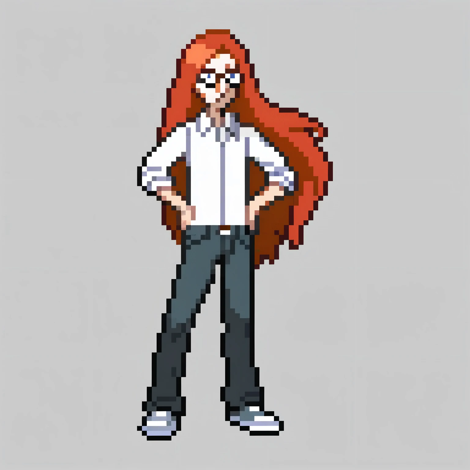 Long Red haired tall guy with glasses