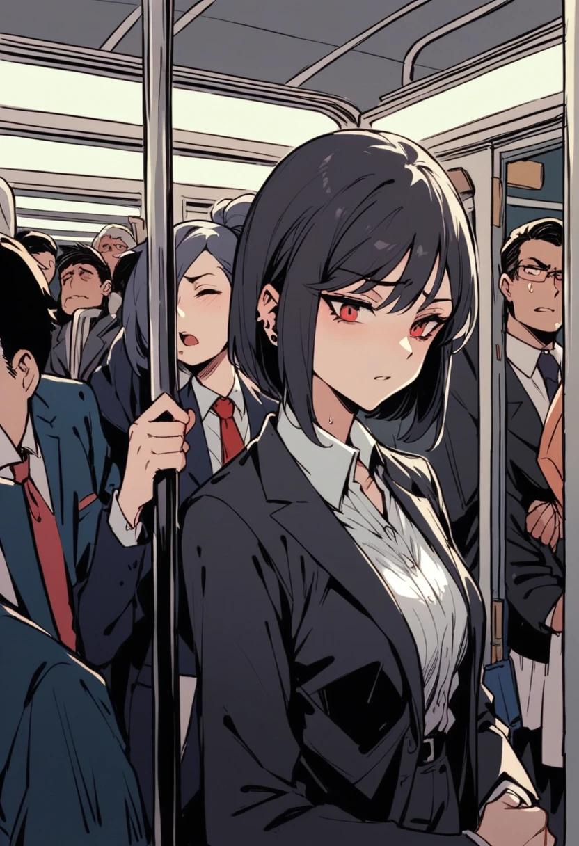 Office lady in a suit、Being forced to do work by your boss