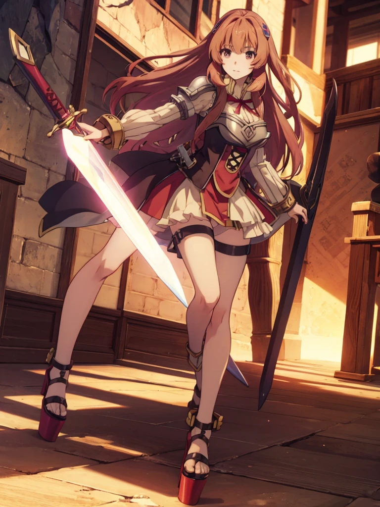 Raphtalia in sexy open platform high heels sword fighting