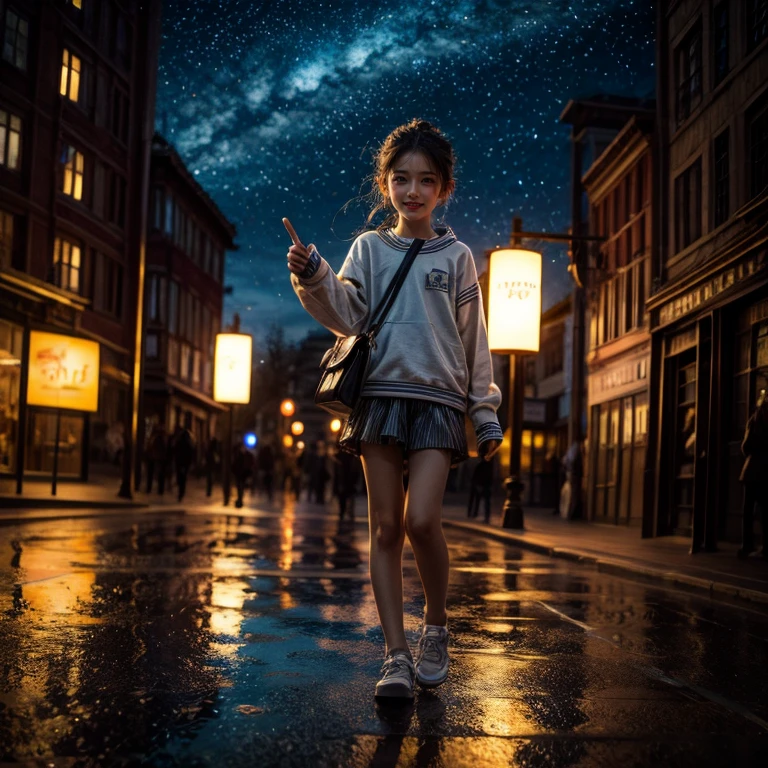 SFW, ExtremelyDetailed (Joyful Kids in Kidzania), perfect face, Reflective Eyes, Detailed(Delicate Clothing textures), PerfectHand with Childish 4Fingers and one Thumb, Corrected Leg to Foot Line, ((Starry Colorful Lights)), ((Specular Reflection:1.32)), TopQuality 8K Ultra-detailed masterpiece (ProfessionalPhoto:1.37)(Acutance:0.8),(Luminism)