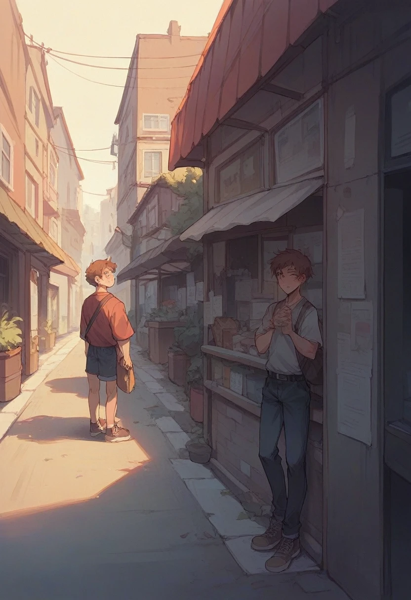 The brothers were crossing the street
