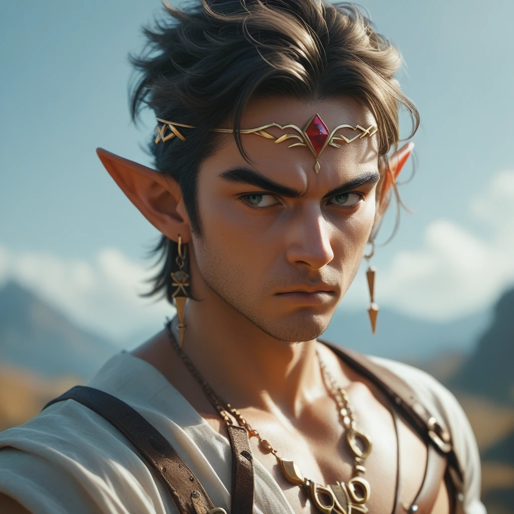 High Fantasy、Vivid depiction、live-action、Upper body only、Zelda with a determined face、Looking Outside