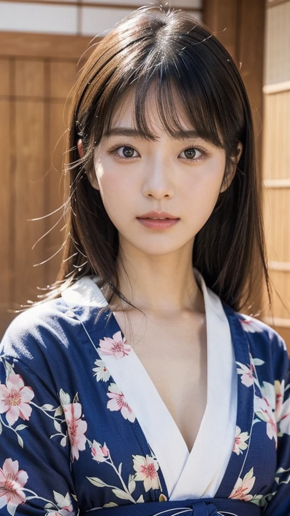 Model actress、Japanese women、One Woman、Close-up of face、yukata、30 generation beauty