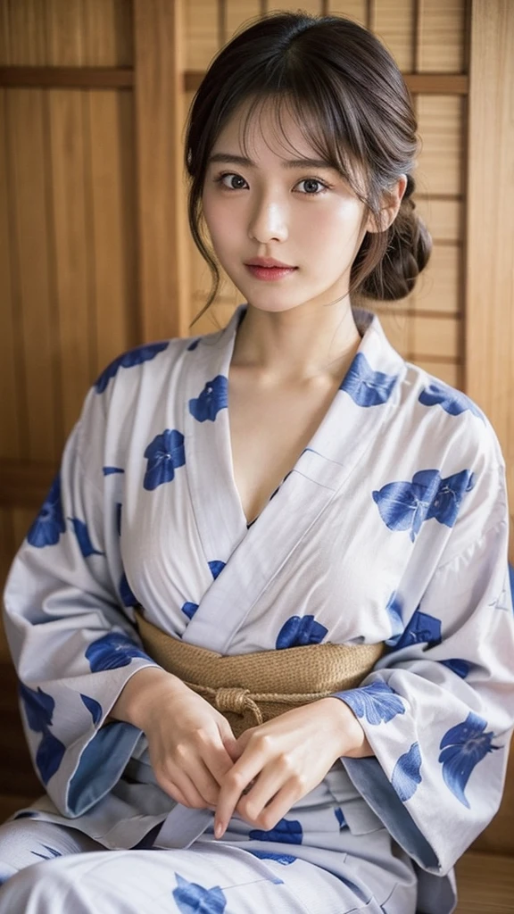 Model actress、Japanese women、One Woman、Close-up of face、yukata、30 generation beauty