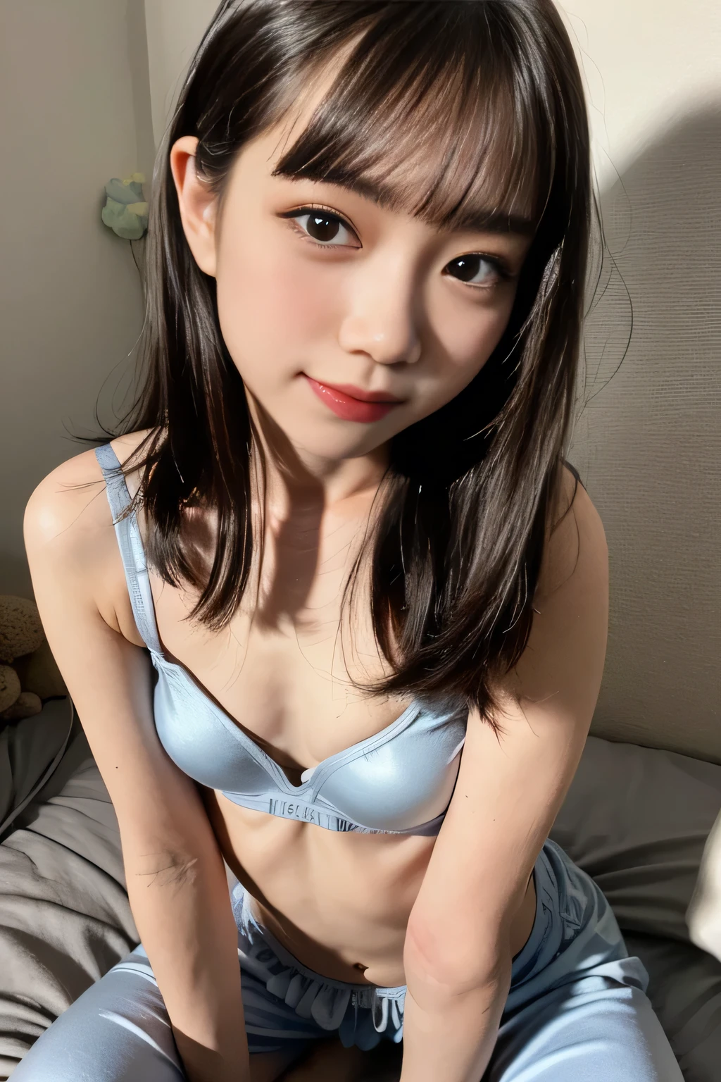 ((女の子1人:1.7)))、((Cute childish underwear))、a picture、surrealistic、top-quality、adopt、A detailed face、(((Building from the window)))、细致背景、diffuse sunlight、depth of fields、Short stature、Super Cute、((Slender body))、(((Super small breasts)))、delicated face、A dark-haired、((Twin tail hairstyles))、Lifelike face、Shining eyes、((legs wide open to give birth to a ,、How to sit with your knees upright))、(((An 11-ye-olrl、A ll device that vibrates super in her underwear hits her  and puts her hands behind her back.、I feel an intense  .)))、((There is a vibrating device in the 、The expression that felt the ultimate climax))、Excited state