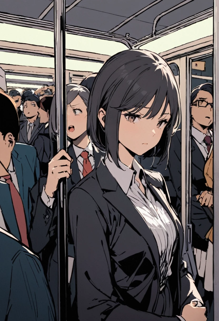 Office lady in a suit、Being forced to do work by your boss